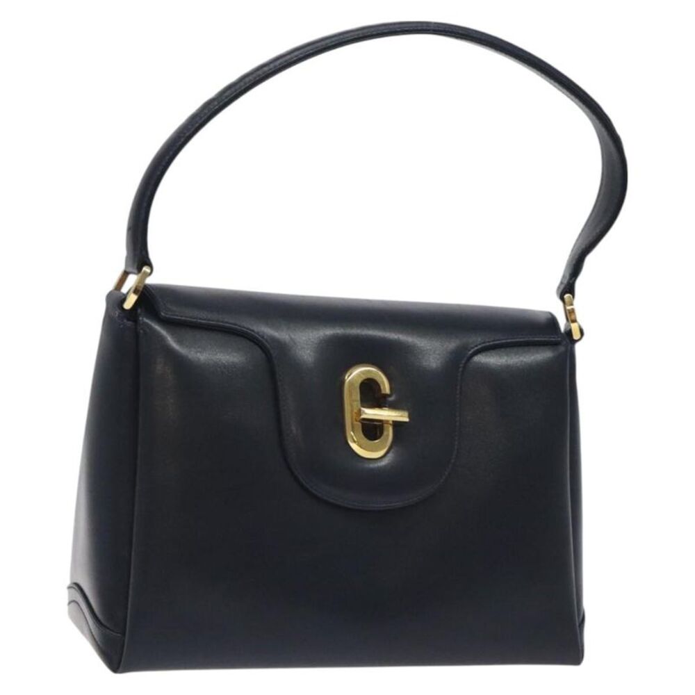 Gucci Vintage Leather Navy Leather Handbag